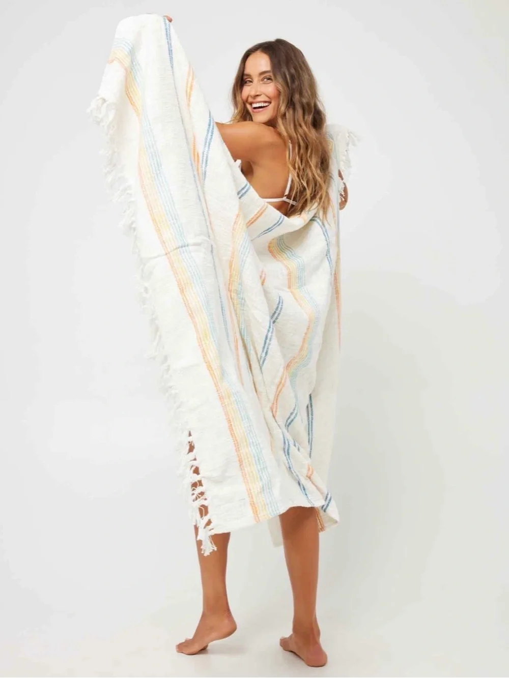 🔘l*space “kimana” beach blanket in “juniper stripe”
